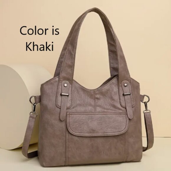 Khaki Large Capacity Crossbody Shoulder Bag NEW - Picture 2 of 10